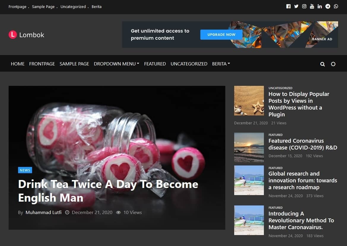 Rinjani News – Tema WordPress Website Berita dan Blog