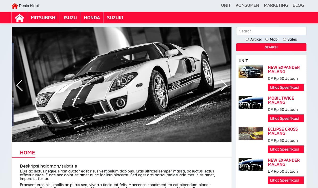 Jasa Pembuatan Website dan Tema WordPress Dealer Mobil