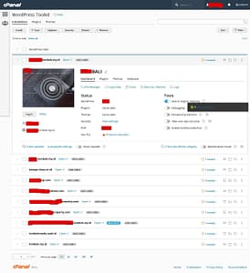 cpanel wp toolkit wordpress website lists