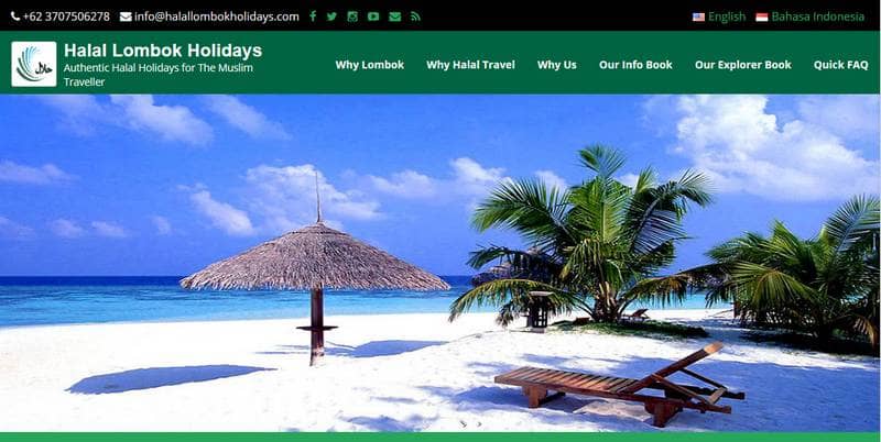 Web Desain Travel Halal Lombok Holidays