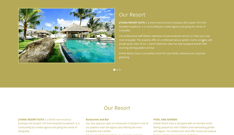 Jasa Pembuatan Website Jivana Resort Kuta Lombok