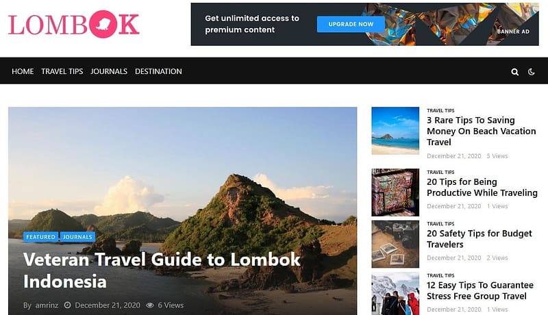 rinjani news frontpage - light mode