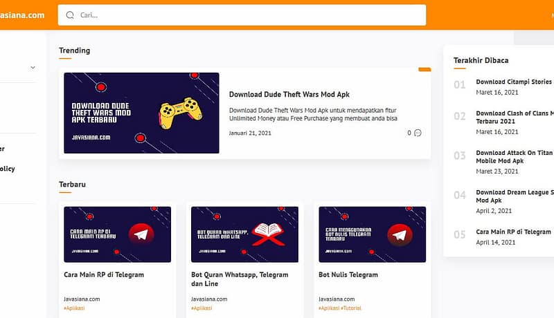 Jasa konversi tema blogger Median UI ke Tema WordPress - Home