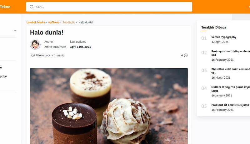 Jasa konversi tema blogger Median UI ke Tema WordPress - Single Post