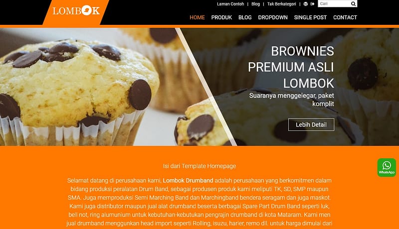 jasa pembuatan toko online - tema katalog home orange