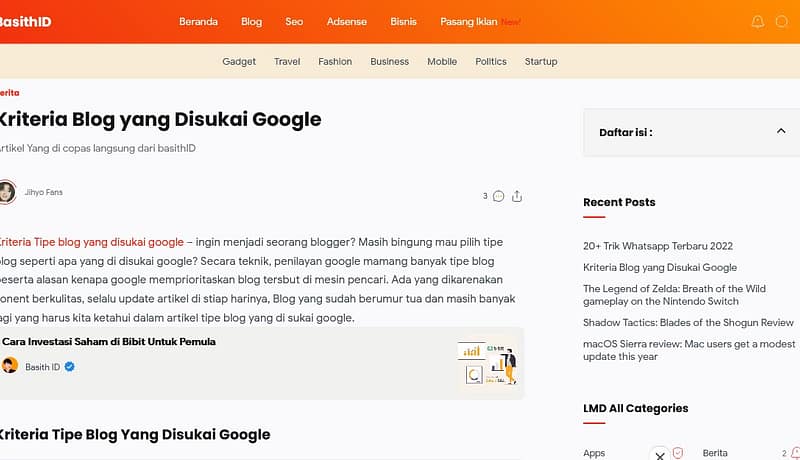 jasa konversi tema fletro basithid ke wordpress single