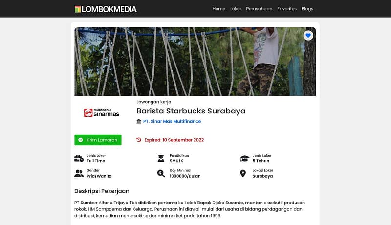 tema wordpress lowongan kerja jobster - detil lowongan kerja